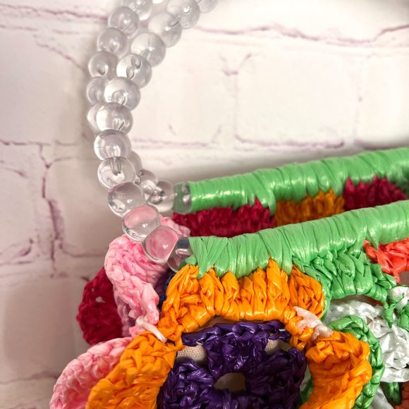 Bright Colored Crochet Purse/Handbag - Handmade 90's - Picture 4 of 10